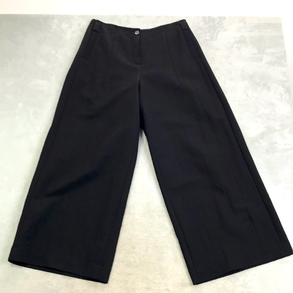 Peter O. Mahlar Wool Blend Wide Leg Dress Pants Size L/XL in Solid Black
